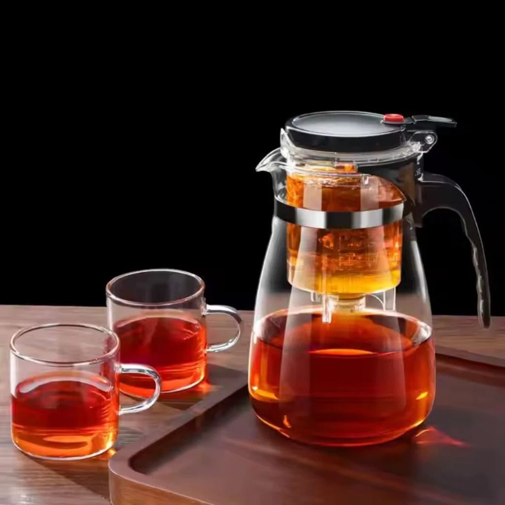 Bule Chaleira de Vidro com Infusor Aço Inox Casa Trezz