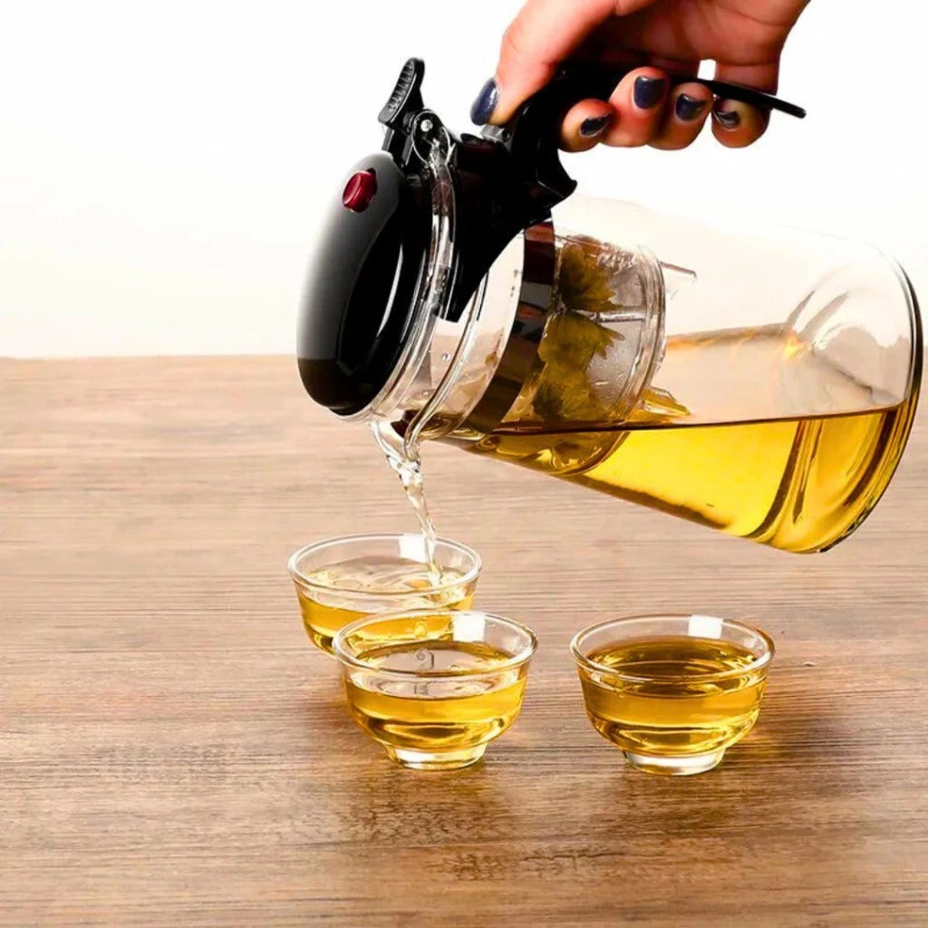 Bule Chaleira de Vidro com Infusor Aço Inox Casa Trezz
