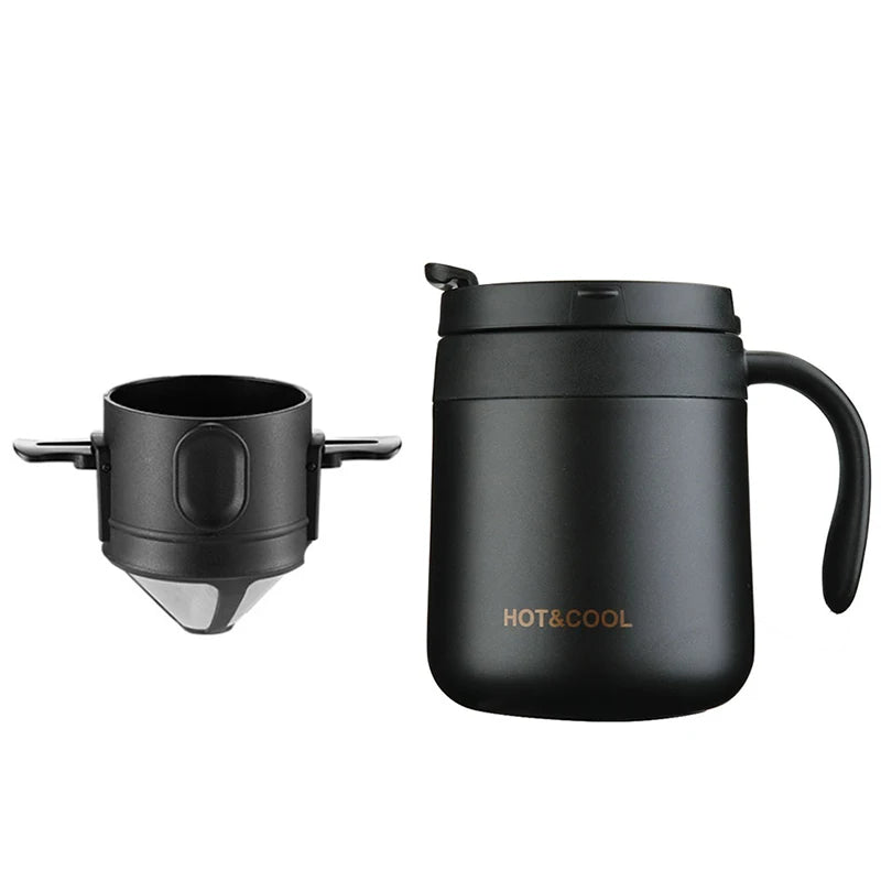 Conjunto Filtro e Caneca ou Copo Térmico em Aço Inox | Café e Chá com Casa Trezz