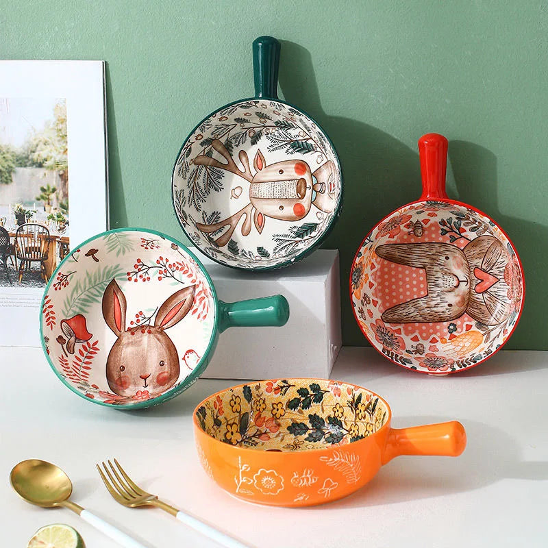 Tigela Bowl de Porcelana Animais da Floresta Casa Trezz