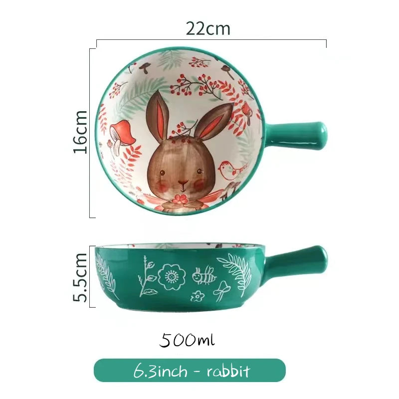 Tigela Bowl de Porcelana Animais da Floresta Casa Trezz