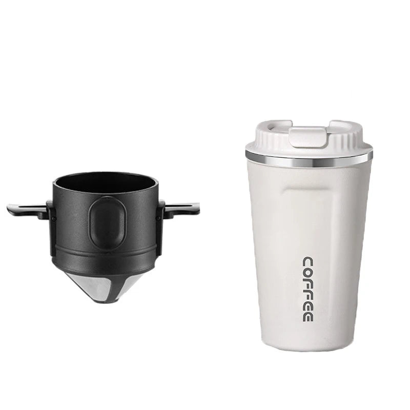 Conjunto Filtro e Caneca ou Copo Térmico em Aço Inox | Café e Chá com Casa Trezz
