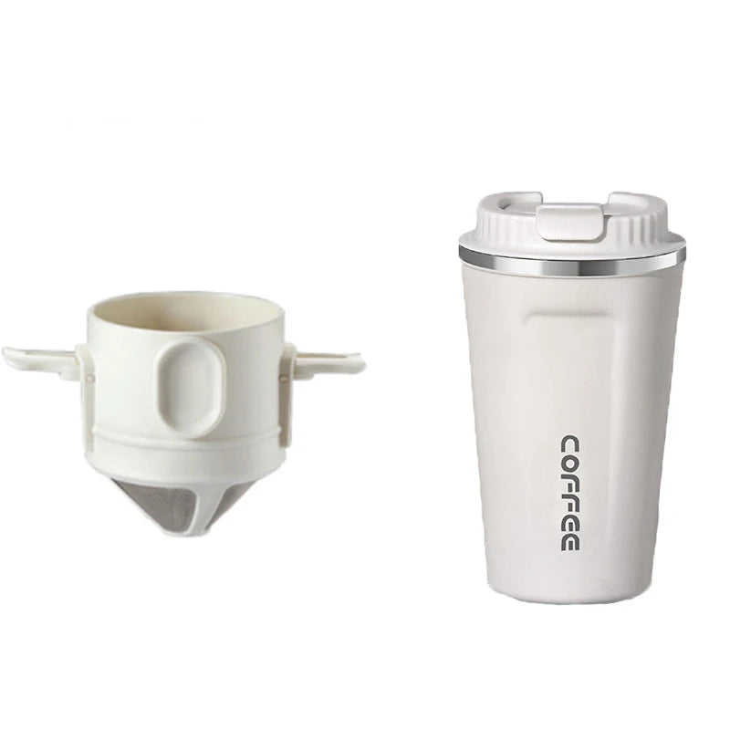 Conjunto Filtro e Caneca ou Copo Térmico em Aço Inox | Café e Chá com Casa Trezz