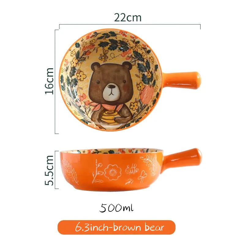 Tigela Bowl de Porcelana Animais da Floresta Casa Trezz