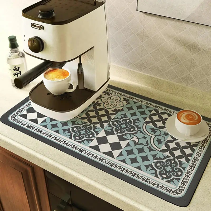 Tapete Absorvente Antiderrapante para Cantinho do Café | Café e Chá com Casa Trezz