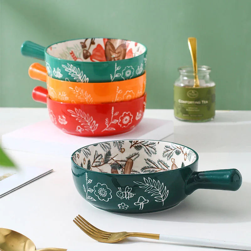 Tigela Bowl de Porcelana Animais da Floresta Casa Trezz
