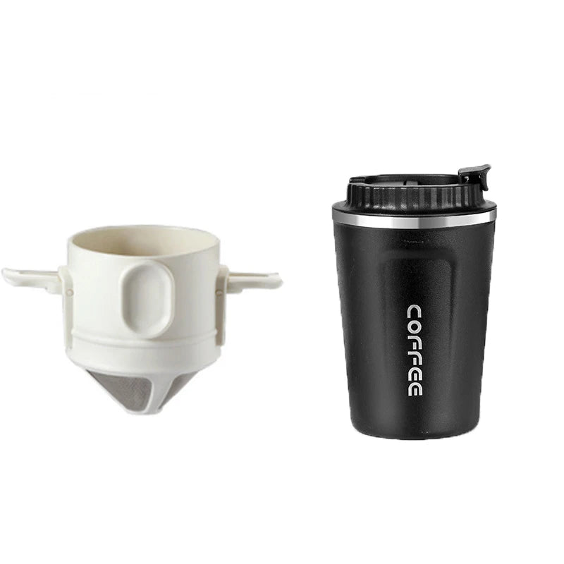 Conjunto Filtro e Caneca ou Copo Térmico em Aço Inox | Café e Chá com Casa Trezz