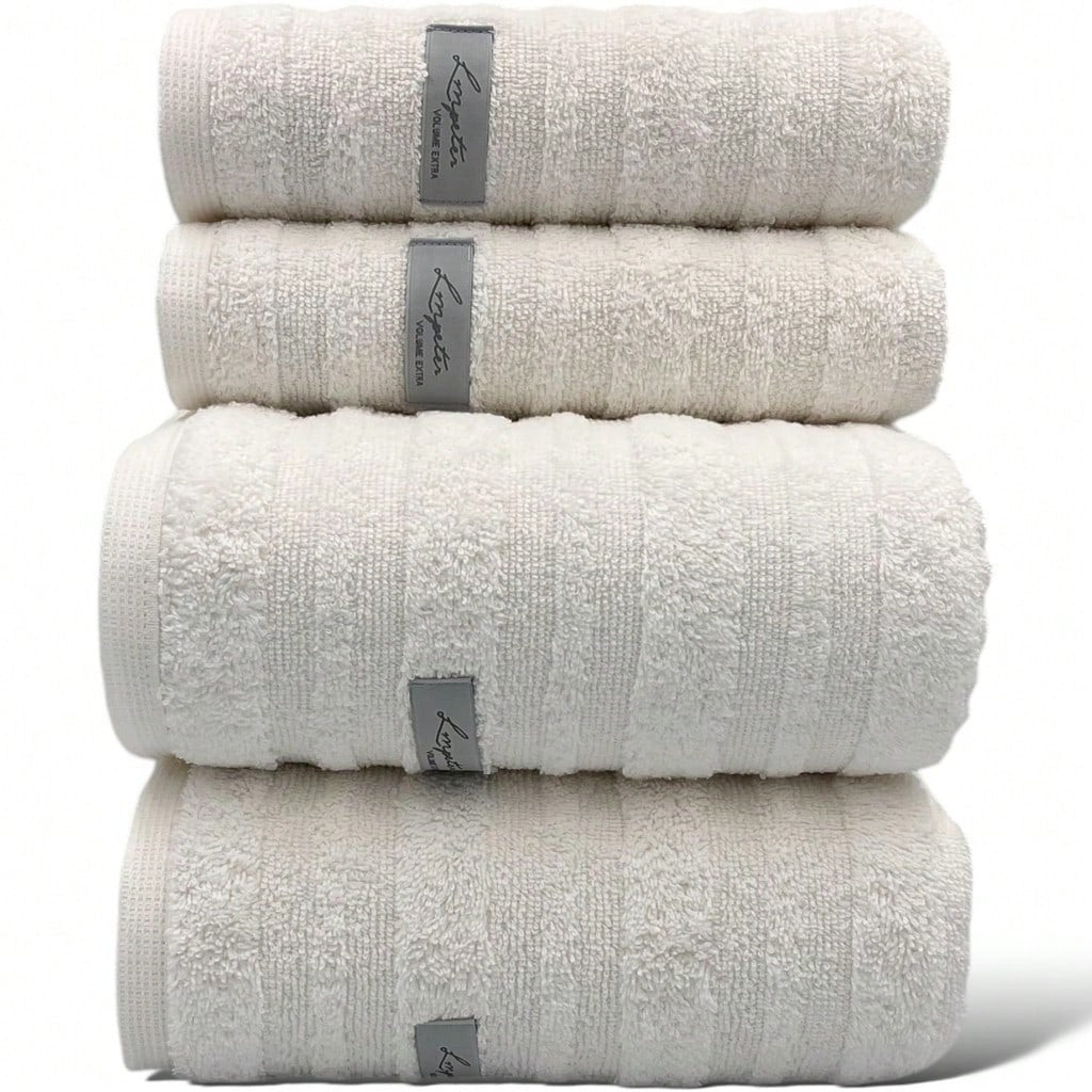 Conjunto 4 Peças Toalhas 100% Algodão Super Grossas | Banho Gigante e Rosto | Loft Lm Peter | Casa Trezz