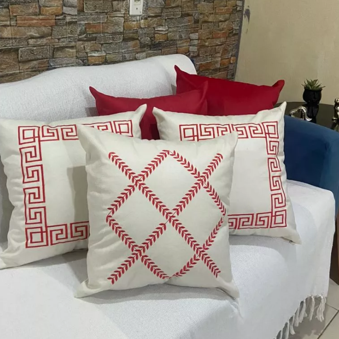 Kit 5 Capas de Almofada Suede Bordadas | Luxo e Conforto para Sua Decoração | Casa Trezz