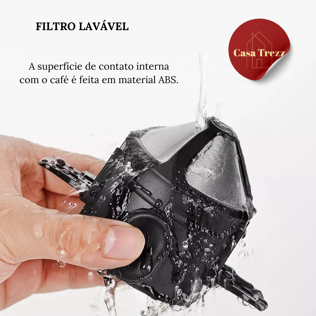 Conjunto Filtro e Caneca ou Copo Térmico em Aço Inox | Café e Chá com Casa Trezz