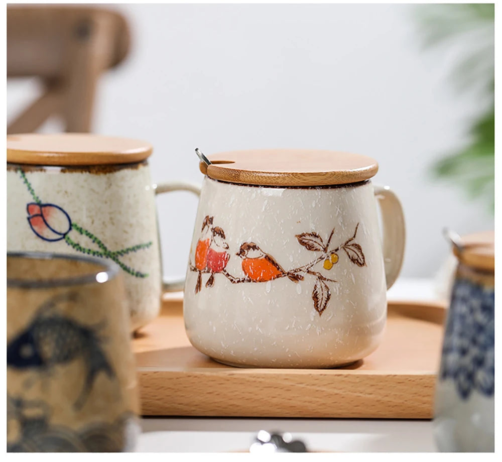 Caneca Artesanal Oriental Cerâmica com Tampa Casa Trezz