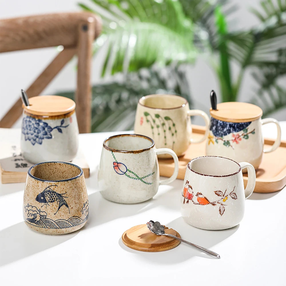 Caneca Artesanal Oriental Cerâmica com Tampa Casa Trezz