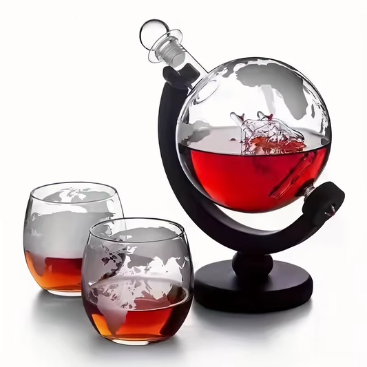 Conjunto de Decantador Globo para Whisky e Vinho | Bar e Coquetel com Casa Trezz