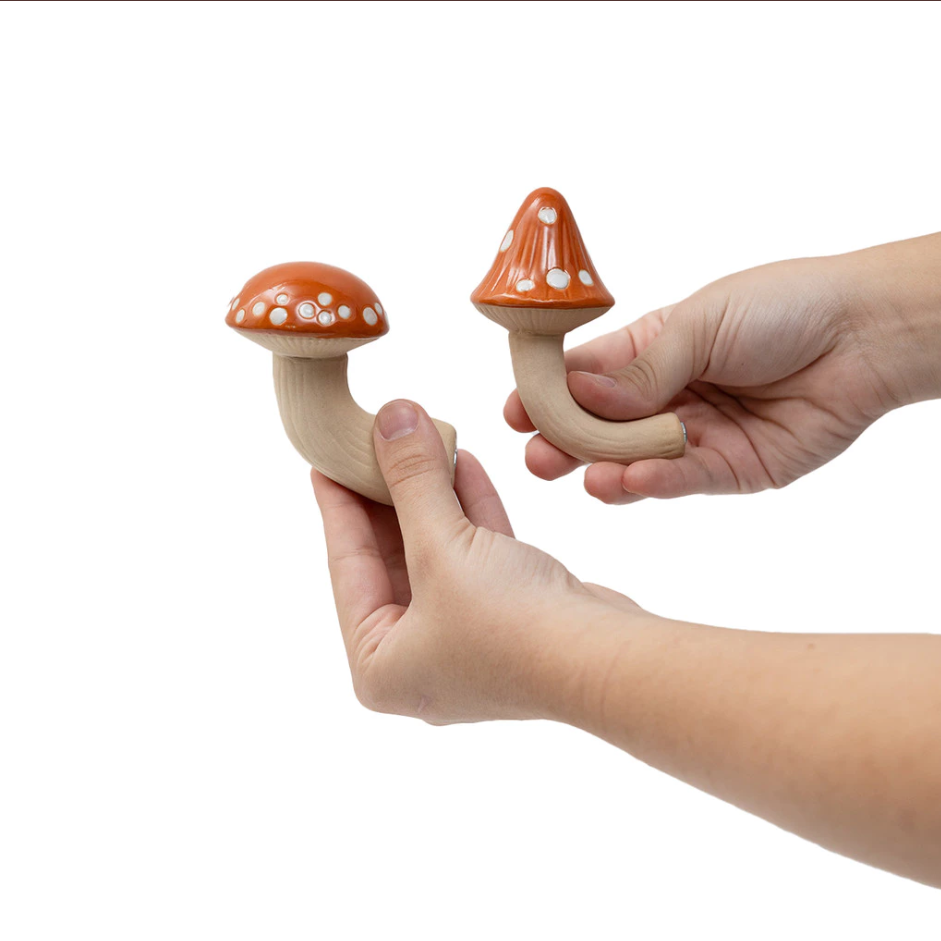 Kit 2 Ganchos de Cogumelo de Cerâmica Resistentes para Decoração Casa Trezz