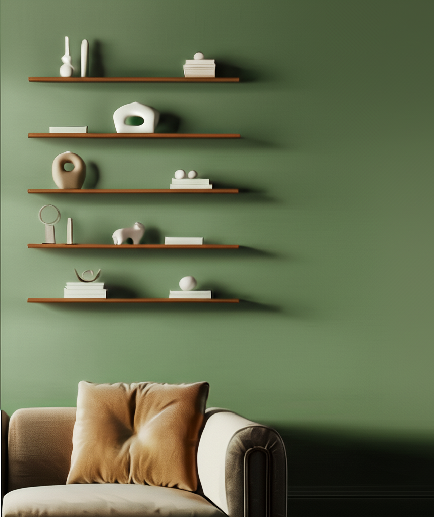 Kit de 5 Prateleiras Rústicas de Pinus com Cruz | Design Exclusivo e Suporte Invisível | Casa Trezz