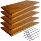 Kit de 5 Prateleiras Rústicas de Pinus com Cruz | Design Exclusivo e Suporte Invisível | Casa Trezz