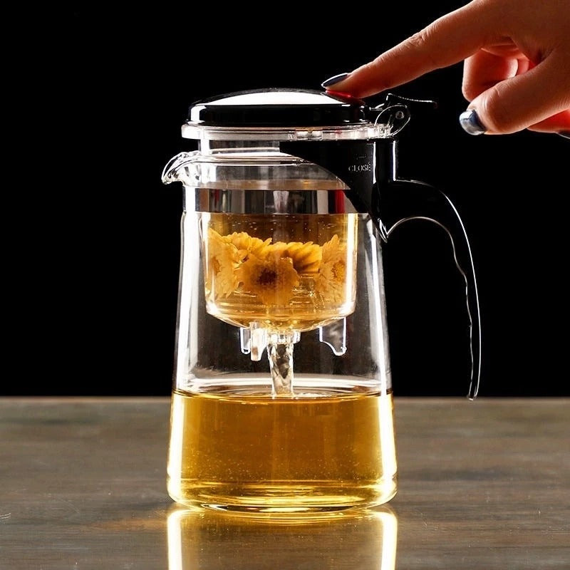 Bule Chaleira de Vidro com Infusor Aço Inox Casa Trezz