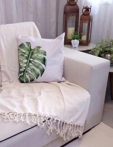 Manta para Sofá Feita à mão 100% Algodão Casa Trezz
