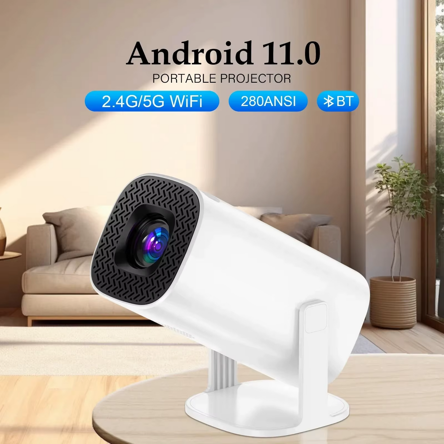 Projetor Smart LED Portátil 4K | Cinema com Casa Trezz