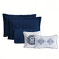 Cobre Leito Queen Marrocos 180 Fios Azul | Kit 7 Peças em Percal | Elegância e Conforto Casa Trezz