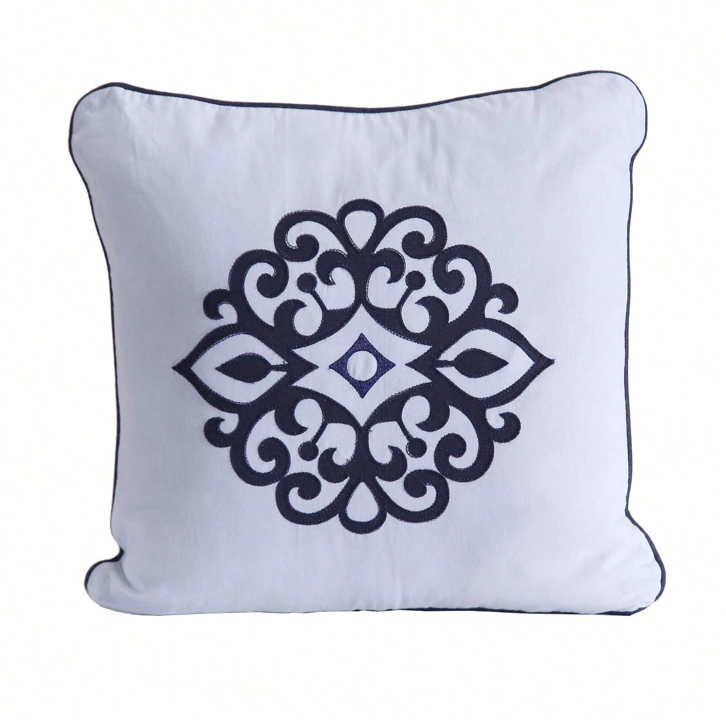 Cobre Leito Queen Marrocos 180 Fios Azul | Kit 7 Peças em Percal | Elegância e Conforto Casa Trezz