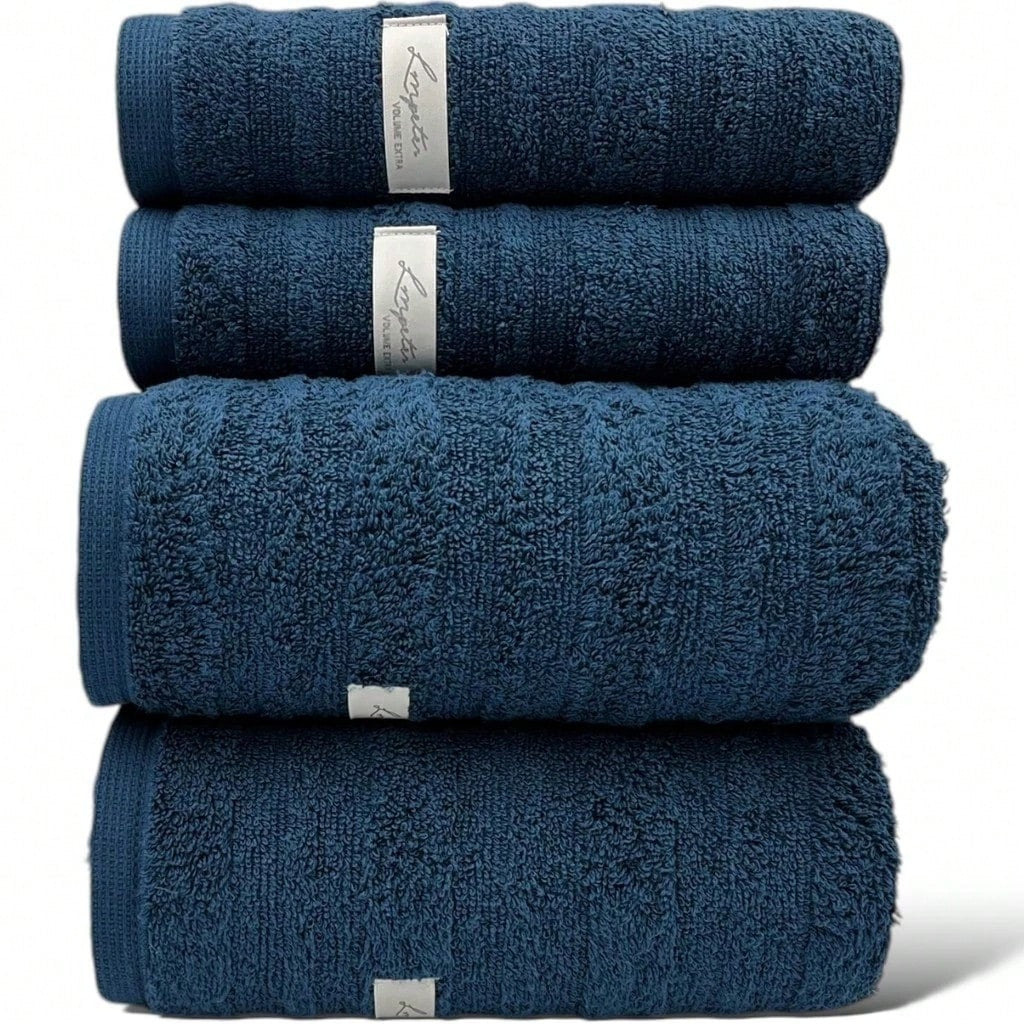 Conjunto 4 Peças Toalhas 100% Algodão Super Grossas | Banho Gigante e Rosto | Loft Lm Peter | Casa Trezz