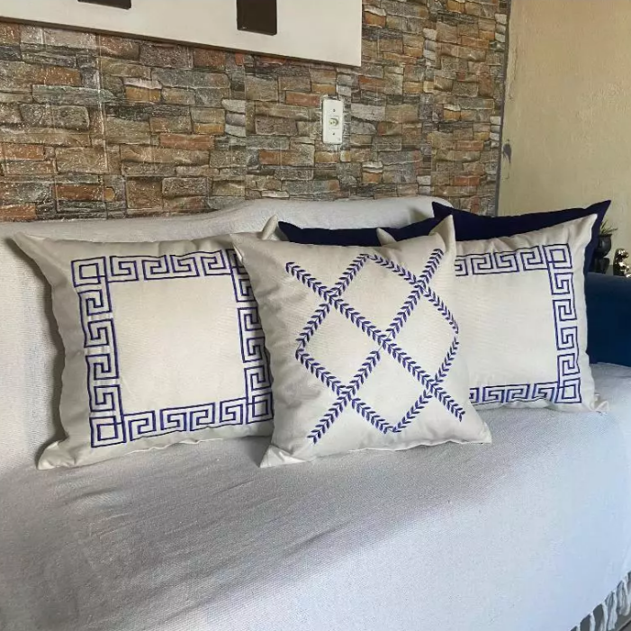 Kit 5 Capas de Almofada Suede Bordadas | Luxo e Conforto para Sua Decoração | Casa Trezz