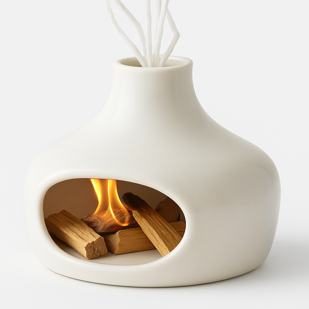 Queimador de Palo Santo e Sálvia de Cerâmica Elegante | Meditação e Aromaterapia | Casa Trezz